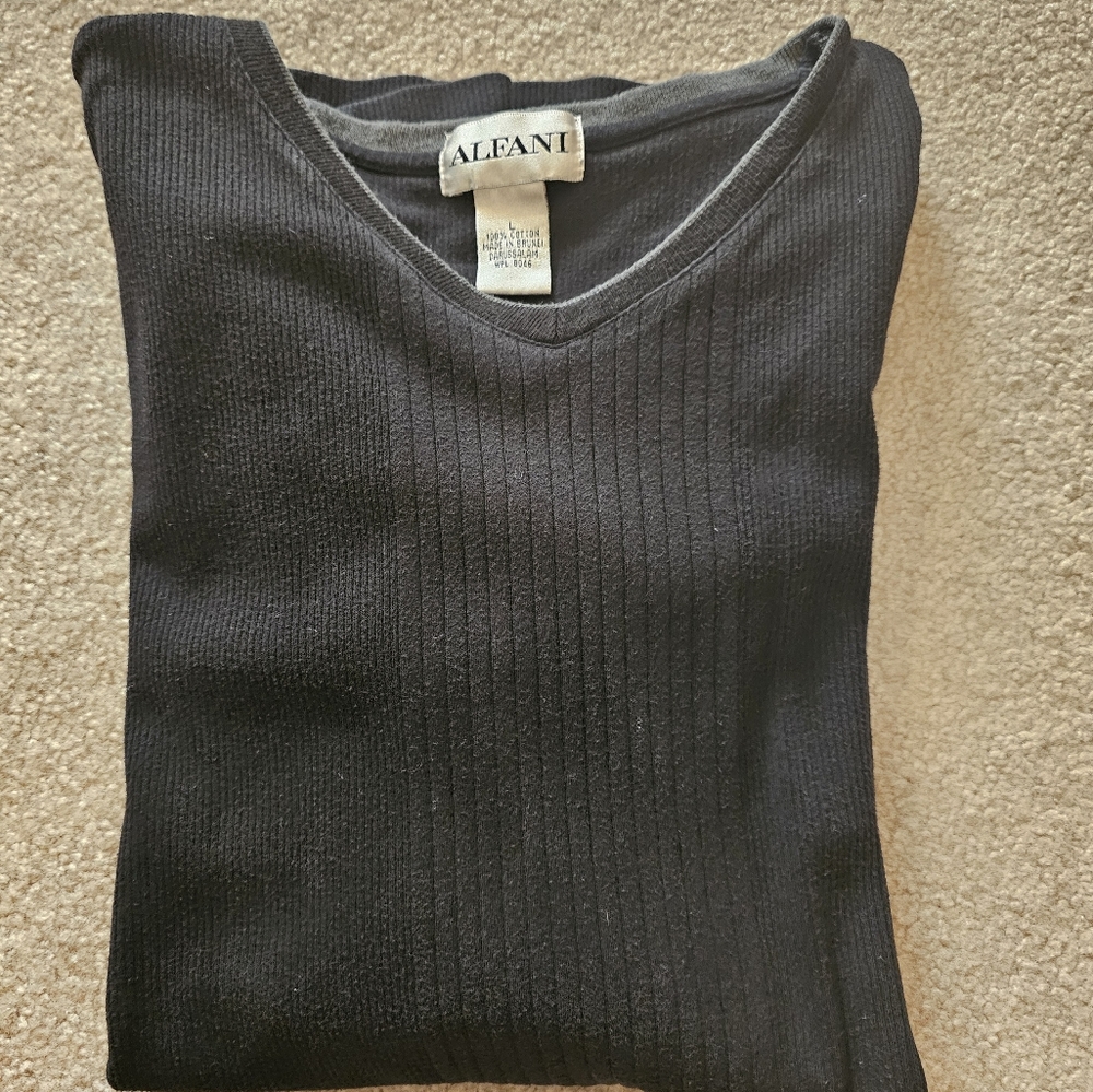 Used Alfani black v neck shirt